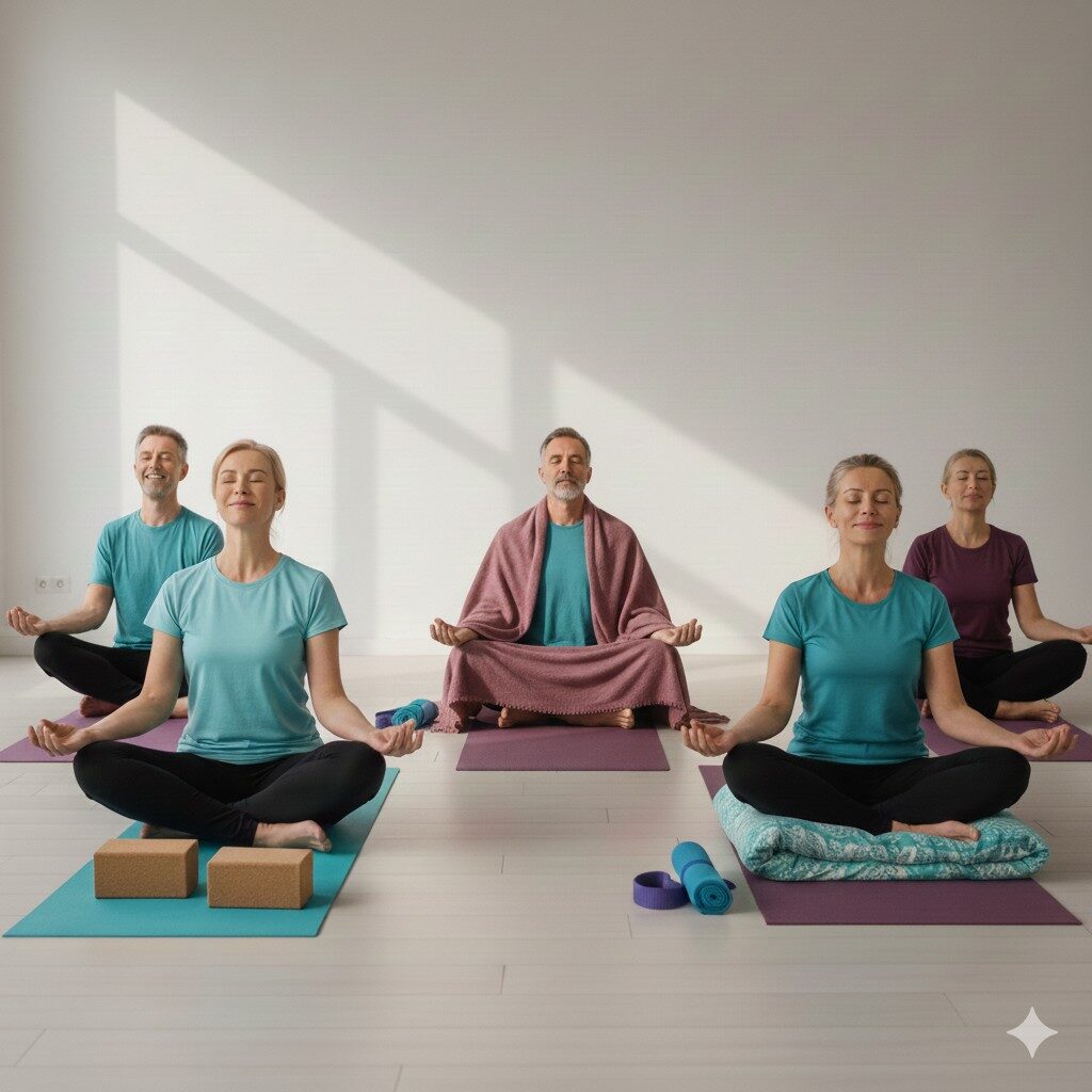 yoga groupe posture assise